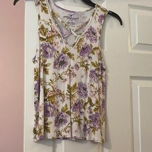 American Eagle Outfitters Floral Tank Top - Purple and Green